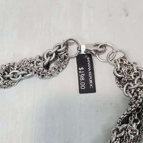 Banana Republic silver chain turquoise stone necklace - Picture 4 of 8